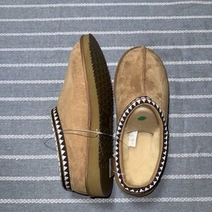 Kirkland Unisex Shearling Tan Slip On Slipper Shoes Comfort 9M/10L NEW